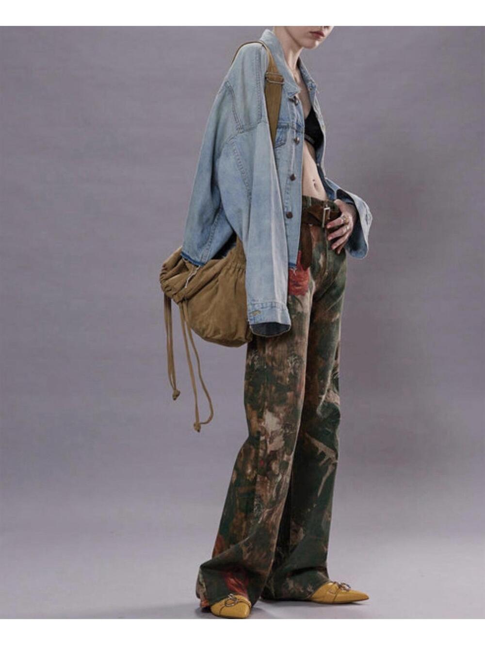 NWT ~ R13 Jane Jean  in  Printed Camo Rose Size 27